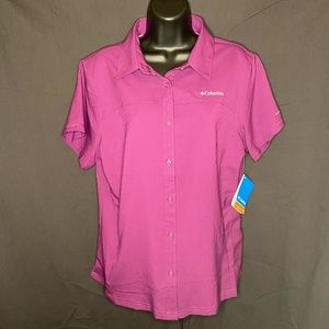 Columbia Meadowgate Omni-Shade Blouse/Shirt. NWT.  Large. Pink/Fuchsia